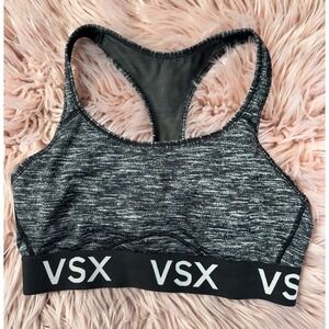 Victoria's Secret VSX Sport Gray Racerback Sports Bra Size Medium No Pads